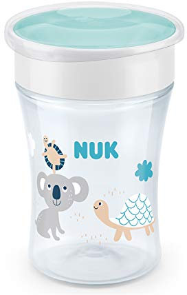 Nuk Magic Cup 10255509 Bicchiere Antigoccia 8+ Mesi, 230 ml, Transparente (Tartaruga)