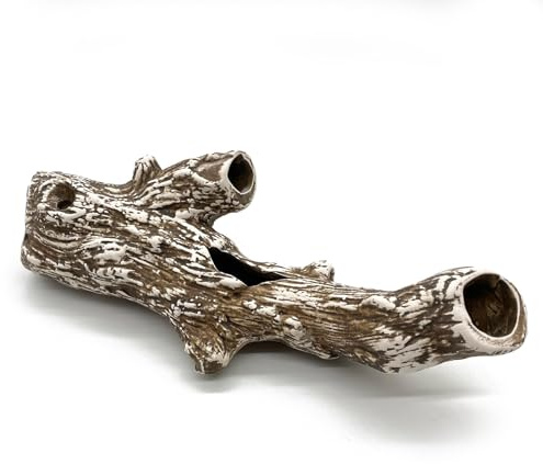 ZooPaul Keramik Deko XL Wurzel Baumstamm Baum Dekoration Aquarium Terrarium Versteck für Fische 36x15x8cm