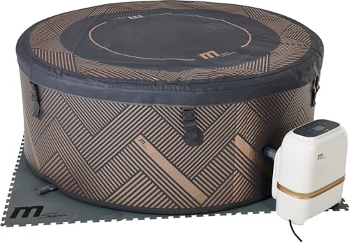 SHATCHI Mono último Mspa portátil Jacuzzi Redondo 6 Personas al Aire Libre Burbuja SPA Piscina inflado filtración Inteligente, tecnología de desinfección UVC, Calentamiento rápido de 36 Grados