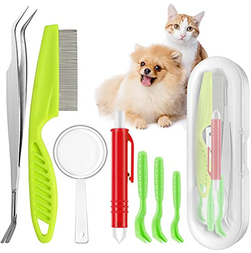 HezzLuv Zeckenzange Zeckenhaken Zeckenentferner Set Für Mensch, Hund, Kinder, 3er Set Zeckenhebel, 1 Zeckenhaken, 1 Zeckenzange Pinzette, Zeckenmittel Zeckenentfernung In Sekunden(7er Pack)