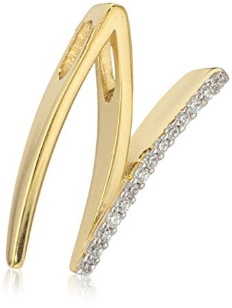 NKlaus Buchstabe N 8 Karat 333 Gelb Gold Damen Kettenanhänger 17x9mm Alphabet Zirkonia 1399