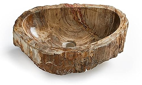 PEGANE Vasque à Poser/lavabo en Pierre Naturelle Coloris Brun - Longueur 45 x Hauteur 15 x Profondeur 40 cm