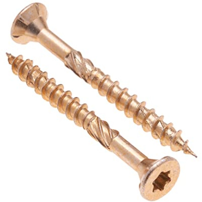 6 mm Viti per Legno Autofilettanti Torx Giallo in Acciaio al Carbonio con Zinco Placcato Multiuso per Legno Uso Testa Piatta (scatola di 100 pezzi) Taglia: 6 mm x 70 mm