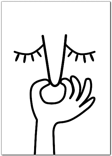 artpin® Poster Badezimmer Deko Bilder Bad schwarz-weiß Spruch | WC Deko DIN A4 Wandbilder Nase B12