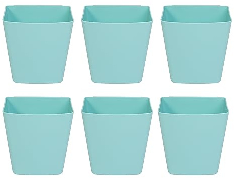 BOMKEE Becherhalter zum Aufhängen, 6 Stück, Rollwagen-Zubehör, hängende Aufbewahrungskorb, Stiftehalter, Make-up-Organizer, Aufbewahrungskorb, Zubehör (BMK-Hanging Cups-03-UK-BL-K6)