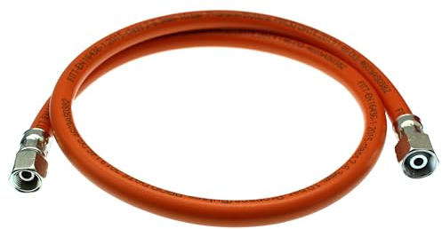 Propanschlauch 1/4 x 3/8 in verschiedenen Längen Schlauch mit unterschiedlichen Anschlüssen 17er + 19er Schlüsselweite (4 Meter)