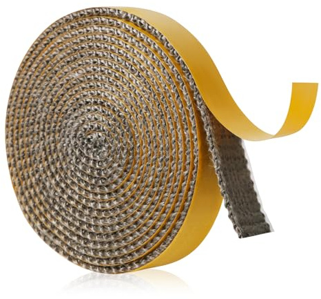 Dichtungsband für Ofentüren 18mm x 3m x 3mm Selbstklebend Fiberglas Dichtung Seil Ersatz Kaminofen Türdichtung Kamindichtung für Kamine Holzöfen (Grau)