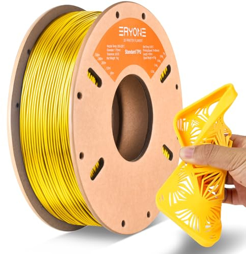 ERYONE TPU Filament 1.75mm, 3D Drucker Filament TPU 1kg 1 Spool, +/-0.05mm, 95A, Yellow