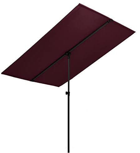 CIADAZ Sombrilla de jardín con palo de aluminio rojo burdeos 2x1,5 m, Parasoles De Jardin, Sombrilla Piscina, Sombrilla Terraza Exterior, Parasol Playa, Sombrillas Para Jardin - 47340