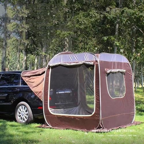 HIPATU Auto Heckzelt für Captur 2014-2018, 210D Oxford-Stoff Wasserfest Auto Zelt, 2000mm Wassersäule Auto SUV Camping Zelt Familienzelt, Sonnendach, Moskitonetze,A/Brown