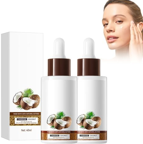 Hppsctink 2PCS Siero all'olio di cocco, Siero Nutriente e Ringiovanente all'olio di cocco, idratante e Nutriente, Rassodante per la pelle, 2PCS*40ml, serum