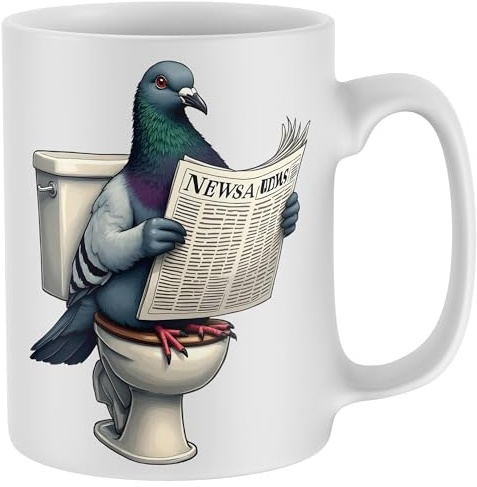 Purple Print House Funny Pigeon Toilet Humour Mug Secret Santa Office Staff Xmas Gift Tea Coffee Cup Men Women