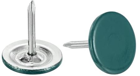 QUARKZMAN 40 Stück Reißzwecken Grün, 11mmx13mm Flache Kopf Pinnwandnadeln Dekorative Möbel Nägel Daumennagel Reißnägel für Ziernägel, Zuhause, Büro, Wandbehäng, Möbel Sofa Kopfteile