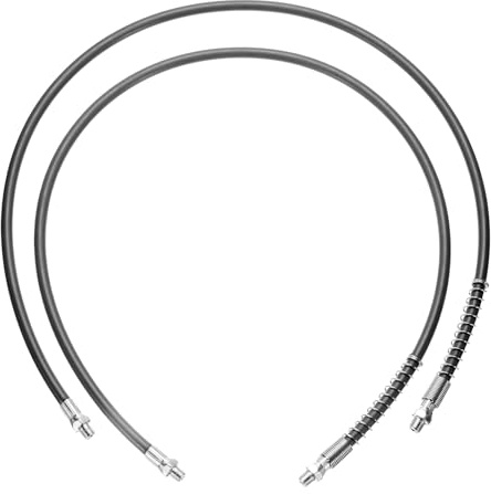 sourcing map 2Pcs Grease Gun Hose 39.3 10000 PSI Spring Flex High Pressure Quick Release Grease Replacement with Coupler 1/8 NPT Threads for Grease Gun, Black