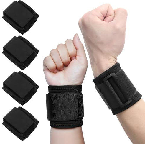 2Pairs Wrist Supports Adjustable Compression Wrist Strap for Relief Carpal Tunnel Tendonitis Arthritis Sprained Pain Promotes Healing Lifting Wrap Brace for Lovers Family Men Women Gym Tennis Office