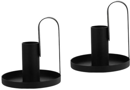 Alipis 2 STK Leuchter kerzenständer Weihnachten weihnachtskerzenhalter kerzenschale Moderner Kerzenständer Teelichter flammenlos exquisiter Kerzenhalter aus Eisen Teelichtständer Black
