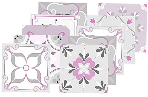 Veemoon 20pcs Self Adhesive Tile Stickers Pink Retro Design and Wear-Resistant PVC Tiles for Kitchen and Bathroom Floor Easy to Clean Decorative Wall Decals