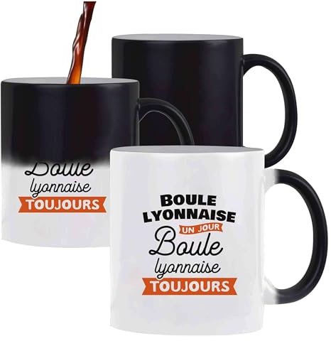 Tasse Magique Boule lyonnaise un jour boule lyonnaise toujours | Mug | Idée Tasse Personnalisable qui change de couleur Cadeau Anniversaire Fête Original Famille Travail Départ Collègue Retraite Noël.