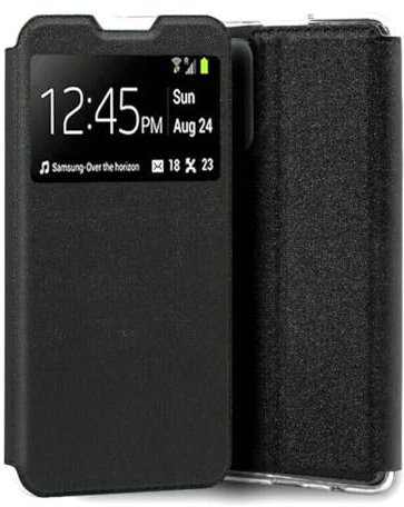 Funda Carcasa Libro Tapa Soporte con Ventana Flip Cover para Huawei Nova 8i 4G / Honor 50 Lite 4G, Color Negro, Polipiel y Silicona TPU de Alta Resistencia FTAP