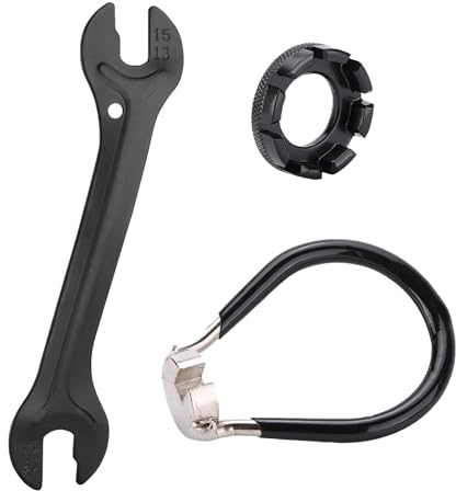 LEMLIN Fahrrad speichenschlüssel, Speichenschlüssels, Speichenschlüssel Fahrrad, Fahrrad Werkzeuge 3 Stück Set-Schwarz，Speichenspanner, Speichenspanner Fahrrad