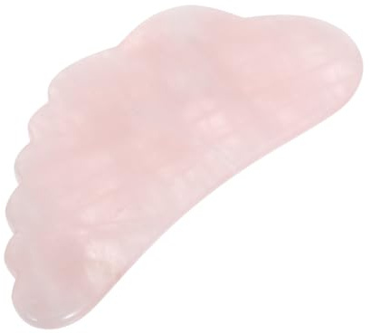 HOUDERCO Gua Sha Körper Schabbrett aus Rosa Kristall für Gesichtspflegeprodukte mit Glatter Oberfläche als Schabmassagegerät für Gesichtsmassage und Geschenk für Familie