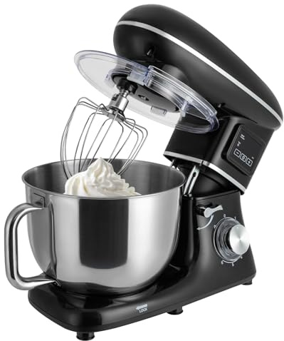 Robot da cucina 6,2 l, impastatrice 6 + 1 velocità di miscelazione 1500 W con display LCD, macchina per impastare pizza, waffle, frappè, pane, impasto