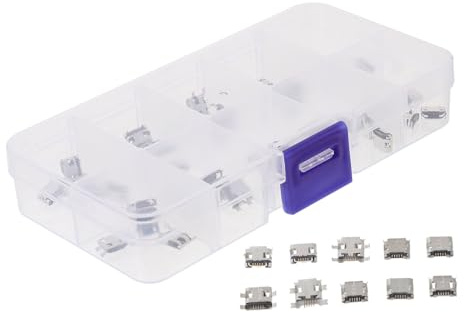 DECOMELODY 50 pièces Connecteur Micro USB Femelle Cuivre pour Soudure Adaptateur Réparation Port USB Broches Compatible et Facile à Installer