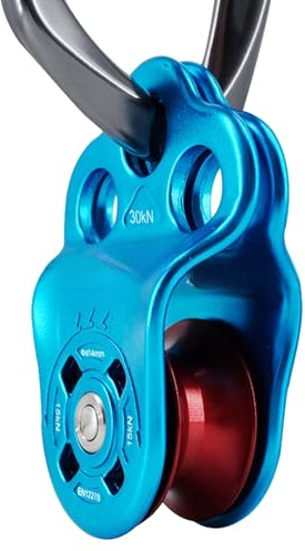 Poulies d'Escalade | 30KN Système de Protection contre les Chutes avec Ascendeur,Équipement de Sauvetage par Corde,pour la Slackline le Montage le Sauvetage d Arbre et le Rappel en Arrière Cour