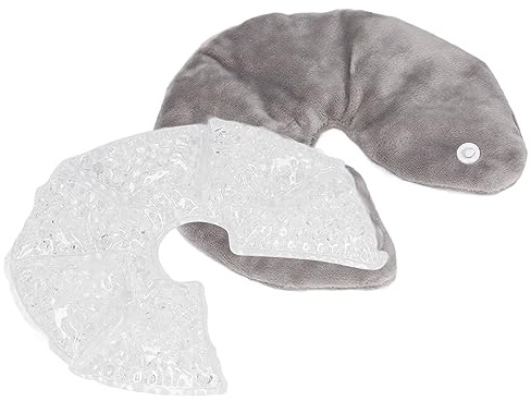 OVAQUIXI Heiße und Kalte Brust-Gel-Pads Reduzieren Schwellungen, Spülen die Brustdrüse aus, Stoffbezug für die Still-Gel-Packung, Bequeme Stillhilfe (GREY)