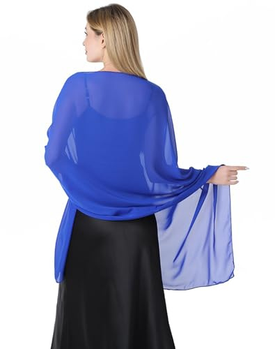 ALMLWIAJ Chiffon Stola Damen Halstuch – Elegante Sommer Langer Schal, Leicht & Weich, Vielseitig als Tuch, Loop, Kopftuch oder Schultertuch für Damen Abendmode Hochzeit Büro Geschenk