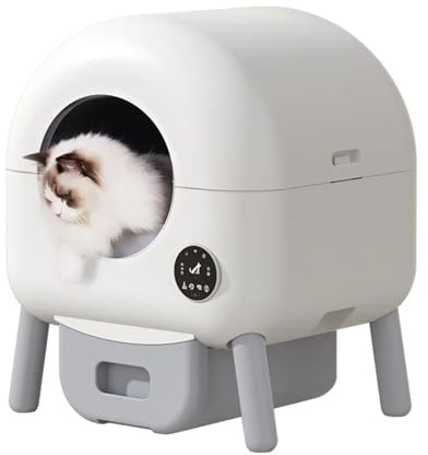 Lettiera per Gatti, lettiera autopulente, lettiera Automatica, Controllo Intelligente Tramite App, Toilette di Grande capacità, Completamente Chiusa e a Prova di Gatto, per più Gatti.