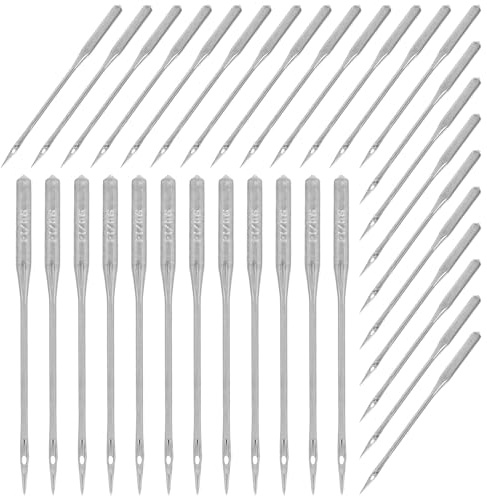 SHERCHPRY Agujas para Máquina de Coser 90/14 Resistentes para Cuero Mezclilla y Lona 50 Unidades para Uso Doméstico y Profesional Compatibles Telas Gruesas y Proyectos de Bordado y