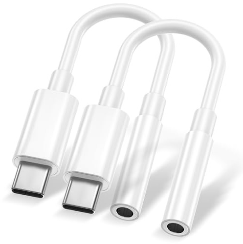 2Pack USB C till 3,5mm Jack Ljudadapter, Auxiliary Aux-kabel till USB C i-Phone-hörlursjackadapterkabel, Type C till 3,5mm Hona jackadapter för i-Phone 17/16/15-serien,iPad Pro/Air,Macbook,Samsung