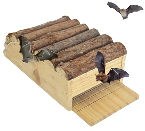 Bat House – Große Höhle aus wetterfestem Holz | Fledermäuse-Höhle, einfache Installation für Innenhof – für Garten, Weg, Hof, Bauernhof, Terrasse, Alber