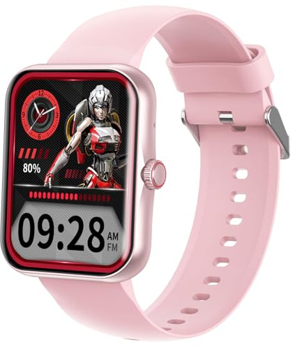Montre Connectée Enfant, Montre Intelligente Fitness pour Enfant, Rose | Montre Sport Enfant Hommes Femmes, 1.83-inch HD IP68, Appels Vocaux, Calories, Mode Sport, Musique, Notifications Messages