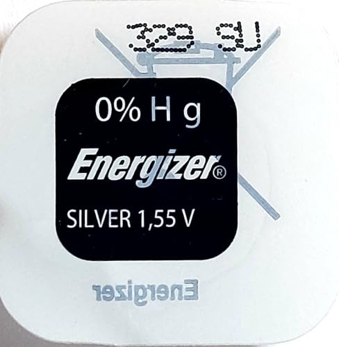 Energizer 329 Low-Drain Silver Oxide Button Cell Watch Battery (Equivalent to SR731SW), Dimensions (Height x Diameter): 3.1 x 7.9 mm, 1.55 V, in Maxi Blister Pack
