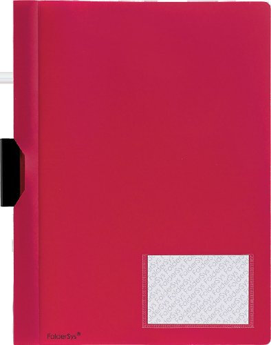 FolderSys Klemm-Mappe A4, PP, bis 40 Bl., vollfarbig rot, VE 50 Stück, 1300480
