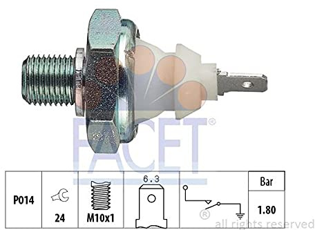 FACET Öldruckschalter Öldrucksensor 7.0045 M10x1 Schlüsselweite: 24 Kompatibel mit VW Transporter T4 Bus 70B, 70C, 7DB, 7DK, 70J, 70K, 7DC, 7DJ Golf 3 1H1 Golf 2 19E, 1G1, AUDI A4 Limousine 8D2, B5