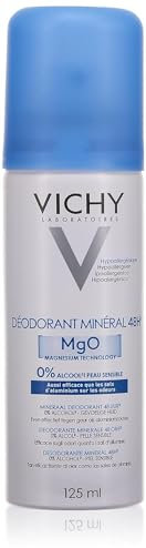 Vichy, Déodorant Aérosol, Efficacité Longue Durée 48 H, Formule Minérale Sans Alcool, Actifs Anti-Odeur d'Origine Naturelle, Adapté aux Peaux Sensibles, 125 ml