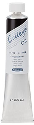 Schmincke - College Oil, Lampenschwarz in 200 ml-Tube, 31710015, Künstler-Ölfarben, bewährte Künstlerpigmente und natürliche Pflanzenöle, gute Lichtechtheit
