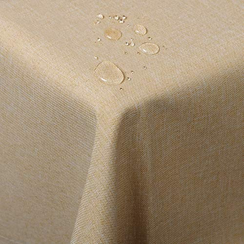 WOLTU Tischdecke 110x140cm Tischtuch Leinendecke Leinenoptik Lotuseffekt Sand abwaschbar schmutzabweisend pflegeleicht Farbe & Größe wählbar Eckig