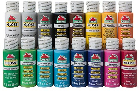 Apple Barrel Gloss Paint Set, 16 Stück (-/Bratenspritze), promoabg Farben Glänzend