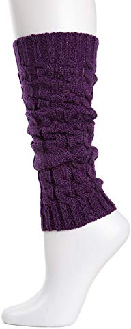 MeMoi Chaotic Cable Girls Legwarmers Purple One Size