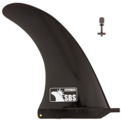 SBS 25 cm surf- och SUP-fena – gratis verktyg fena skruv – 25 cm mittfena för longboard, surfbräda och paddleboard