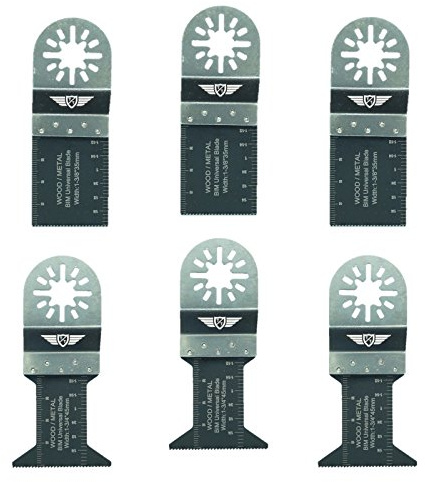 TopsTools 6pcs UNK6BMX Bi-Metall Metall Multitool Klingen Langlebig | Kompatibel mit Bosch, Fein (Non-StarLock), Makita, Milwaukee, Einhell, Bi-Metall HSS Klingen schneiden Holz, Metall und Nägel