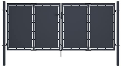 Einfahrtstor,Gartentor,Hoftor,Gartentor Stahl 300 x 125 cm Anthrazit