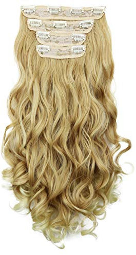 CAISHA 4er CLIP IN EXTENSIONS Haarverlängerung Haarteil Hellblond CES306-1