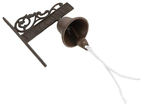 Cabilock Sonnette Fonte Style Rustique Manuelle à Secouer pour Décoration De Jardin Et Maison