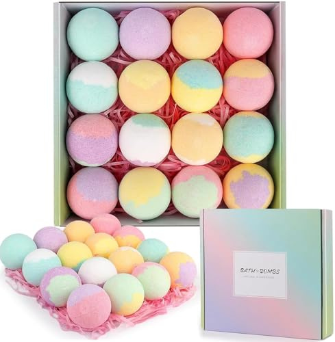 Bombe de Bain Original,16PCS Boule de Bain Femme Relaxante ,Coffret Bombe de Bain