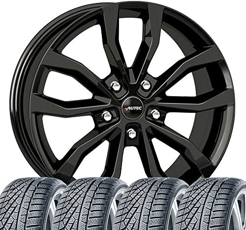 4 Winter Kompletträder 7,5x17 ET 36 5x112 Schwarz mit 215/55 R17 94H CON WinterContact TS 870 P C_S M kompatibel mit VW Arteon, Beetle, Caddy, Passat, Sharan, Touran, T-Roc